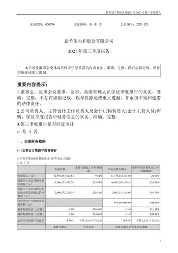 Thumbnail New Hope Liuhe Quarterly Report 2021-q3