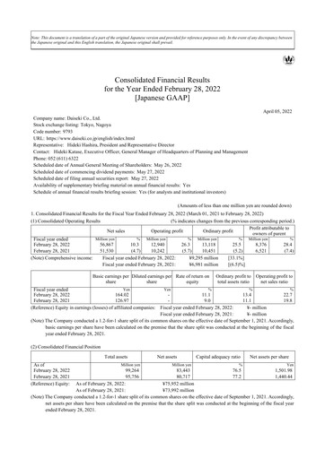 Thumbnail Daiseki Financial Statement fy2022