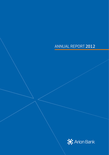 Thumbnail Arion banki Annual Report 2012
