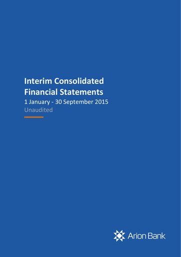 Thumbnail Arion banki Financial Statement 2015-9m