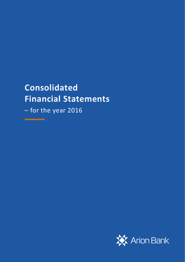 Thumbnail Arion banki Financial Statement 2016
