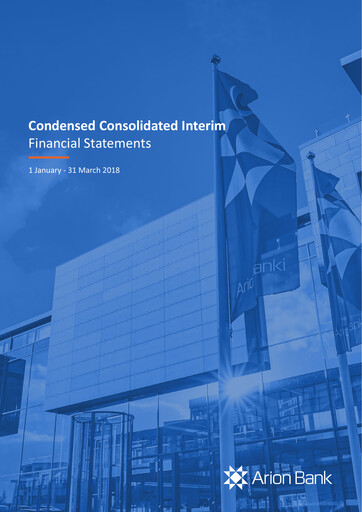 Thumbnail Arion banki Financial Statement 2018-q1