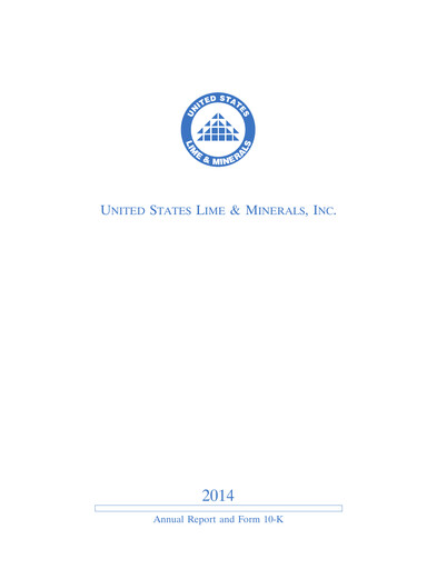 Thumbnail United States Lime & Minerals  Annual Report 2014