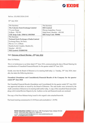 Thumbnail Exide Industries
 Quarterly Report 2024-q1