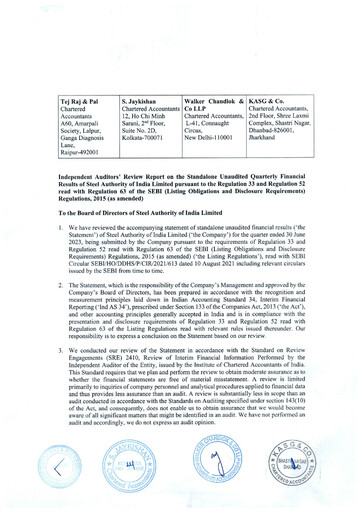 Thumbnail Steel Authority of India Quarterly Report 2023-q1