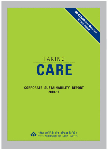 Thumbnail Steel Authority of India Sustainability Report 2010-2011