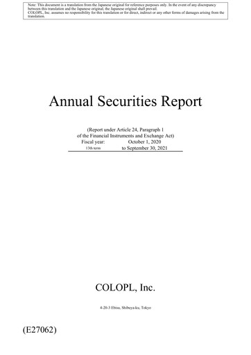 Thumbnail COLOPL Annual Report fy2021