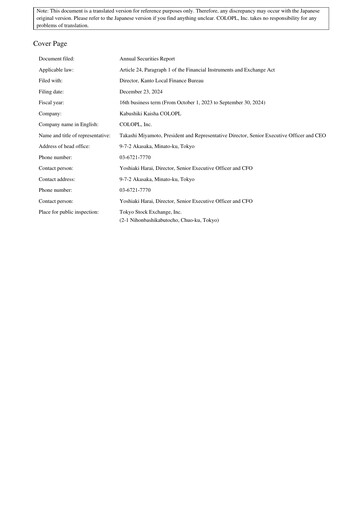 Thumbnail COLOPL Annual Report fy2024