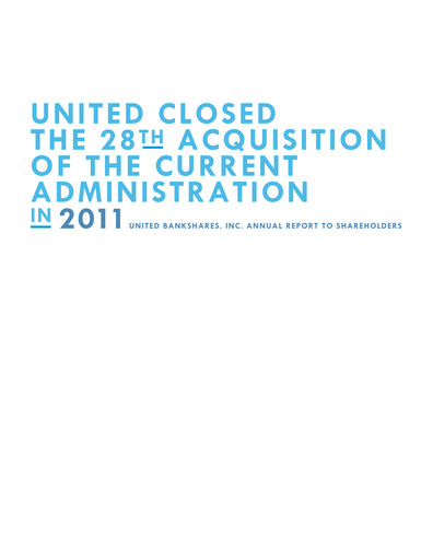 Miniature United Bankshares Rapport annuel 2011