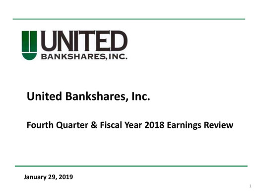 Miniature United Bankshares Rapport trimestriel 2018-q4