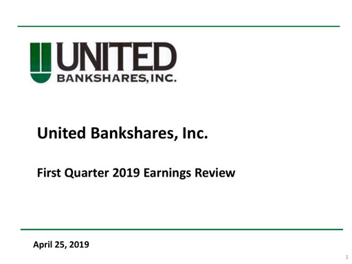 Miniature United Bankshares Rapport trimestriel 2019-q1