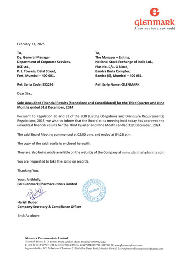 Thumbnail Glenmark Pharmaceuticals
 Quarterly Report 2024-q3