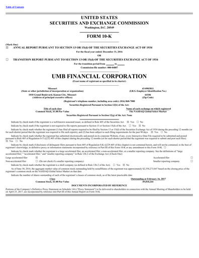 Vorschaubild UMB Financial Jahresbericht 2016