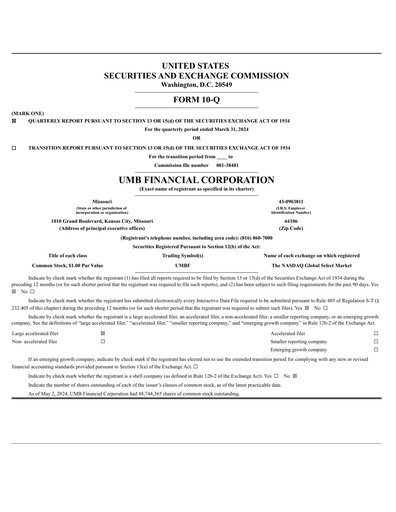 Thumbnail UMB Financial Quarterly Report 2024-q1