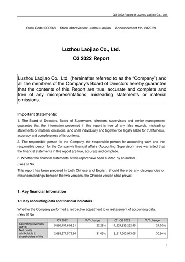 Thumbnail Luzhou Laojiao Quarterly Report 2022-q3