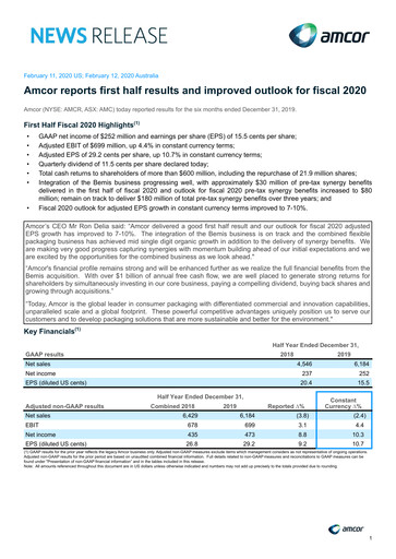 Thumbnail Amcor Half-year Report 2020-h1