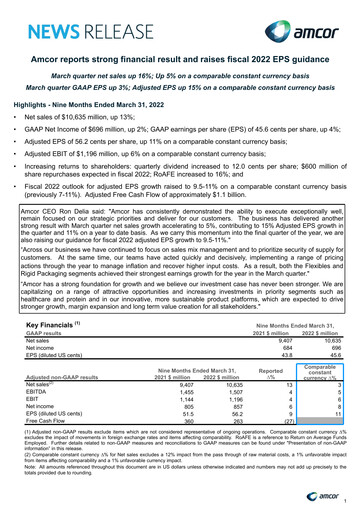 Thumbnail Amcor Quarterly Report 2022-q3