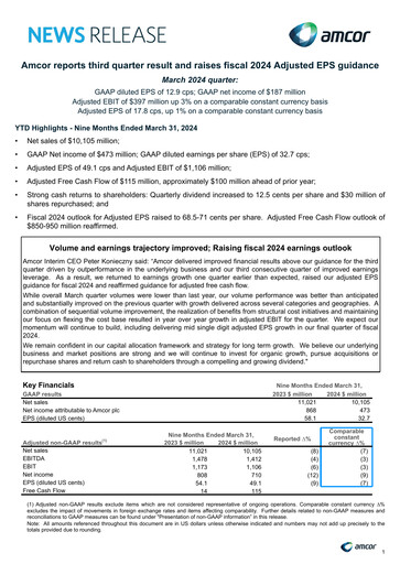 Thumbnail Amcor Quarterly Report 2024-q3
