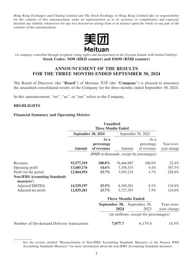 Thumbnail Meituan Financial Statement 2024-q3