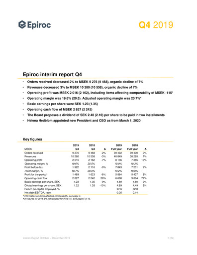 Thumbnail Epiroc Quarterly Report 2019-q4