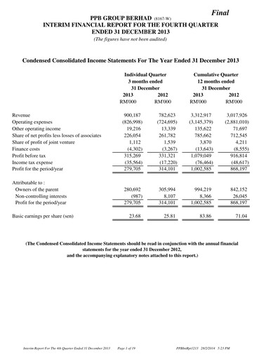 Thumbnail PPB Group Berhad Quarterly Report 2013-q4