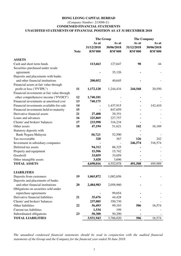 Thumbnail Hong Leong Capital Quarterly Report 2018-q4