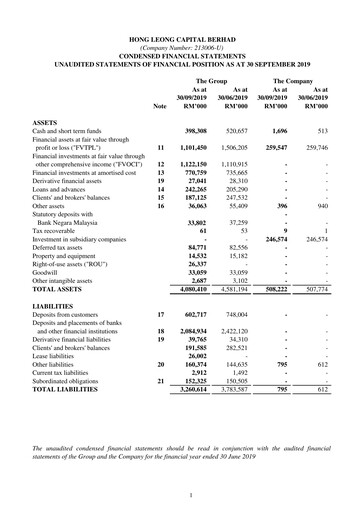 Thumbnail Hong Leong Capital Quarterly Report 2019-q3