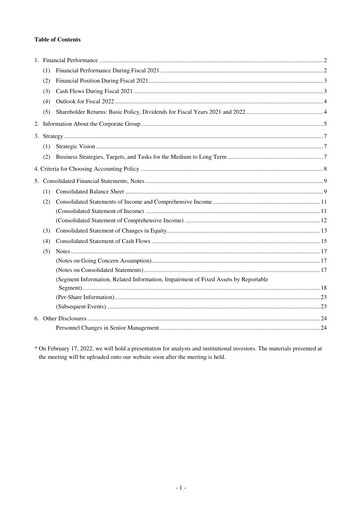 Thumbnail Toagosei Financial Statement fy2021
