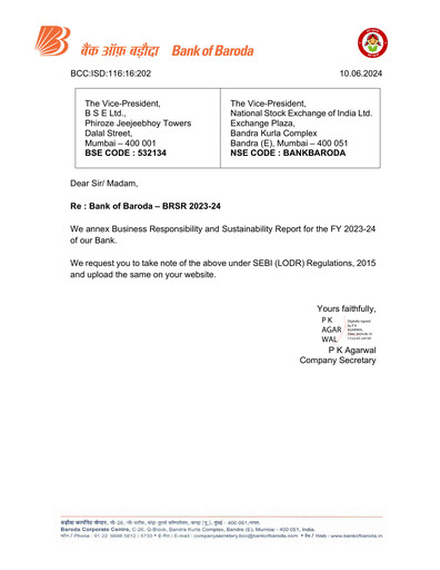 Thumbnail Bank of Baroda
 ESG Report 2023-2024