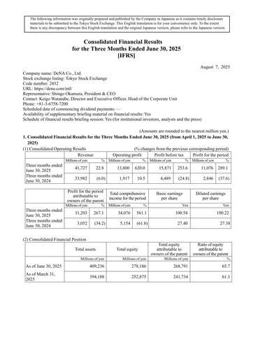 Thumbnail DeNA Quarterly Report 2025-q1
