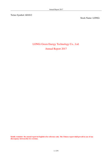 Thumbnail LONGi Green Energy Technology Annual Report 2017
