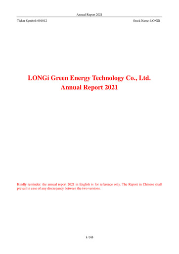 Thumbnail LONGi Green Energy Technology Annual Report 2021