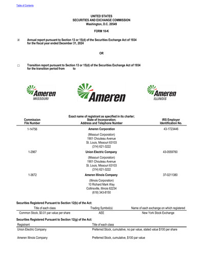 Thumbnail Ameren
 Financial Report 2024