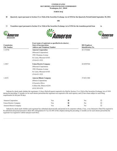 Vorschaubild Ameren
 Quartalsbericht 2016-q3