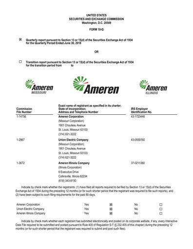 Vorschaubild Ameren
 Quartalsbericht 2018-q2