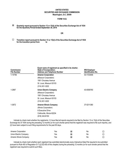 Vorschaubild Ameren
 Quartalsbericht 2018-q3