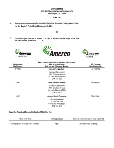 Vorschaubild Ameren
 Quartalsbericht 2019-q3