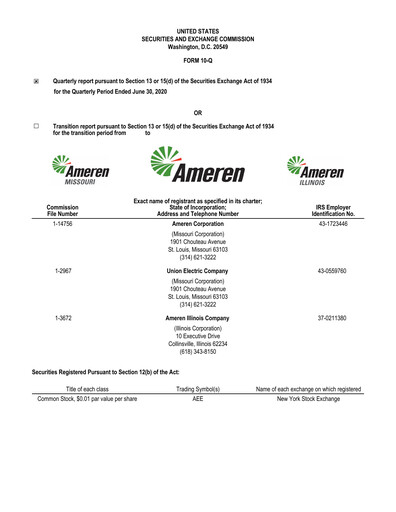 Vorschaubild Ameren
 Quartalsbericht 2020-q2