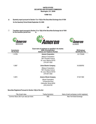 Vorschaubild Ameren
 Quartalsbericht 2020-q3