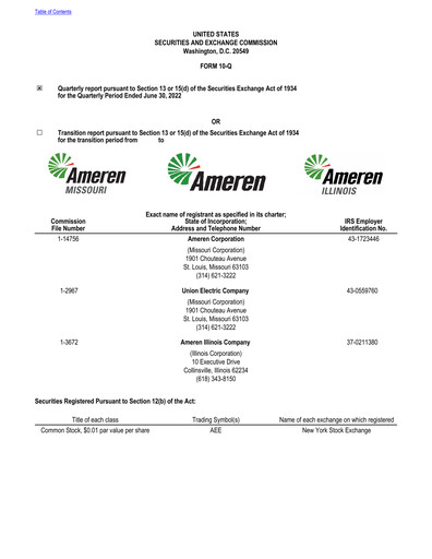 Vorschaubild Ameren
 Quartalsbericht 2022-q2