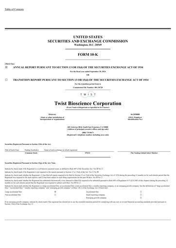 Thumbnail Twist Bioscience
 Annual Report 2024