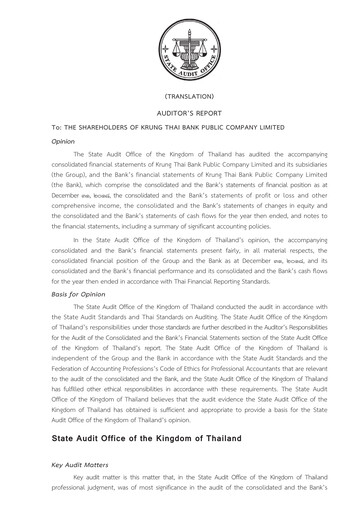 Thumbnail Krung Thai Bank Financial Statement 2018