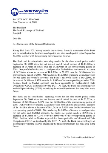 Thumbnail Krung Thai Bank Quarterly Report 2009-q3