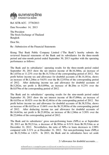 Thumbnail Krung Thai Bank Quarterly Report 2013-q3