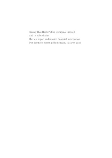 Thumbnail Krung Thai Bank Quarterly Report 2021-q1