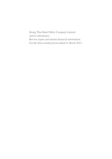 Thumbnail Krung Thai Bank Quarterly Report 2023-q1