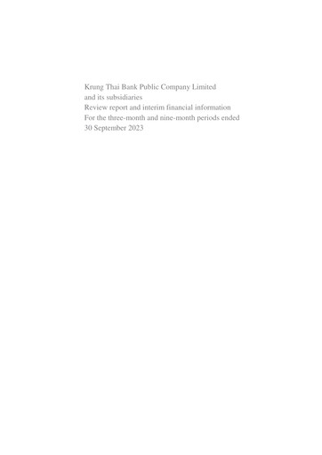 Thumbnail Krung Thai Bank Quarterly Report 2023-q3