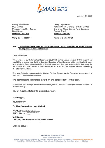Miniature Max Financial Services
 Rapport trimestriel 2022-q3