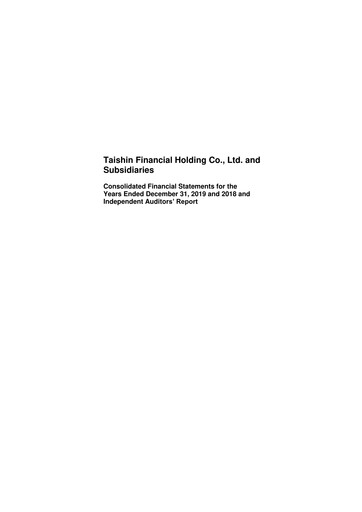 Thumbnail Taishin Financial Holdings
 Financial Statement 2019