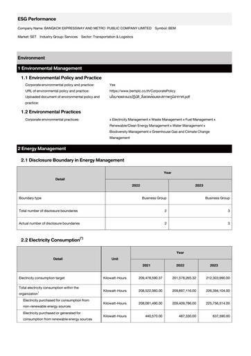 Thumbnail Bangkok Expressway and Metro (BEM) ESG Report 2023